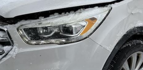 Used OEM Driver side fits Ford escape 2017 Halogen W/LED accent Bright Background 2018-2019 Halogen Projector W/LED Chrome Bezel