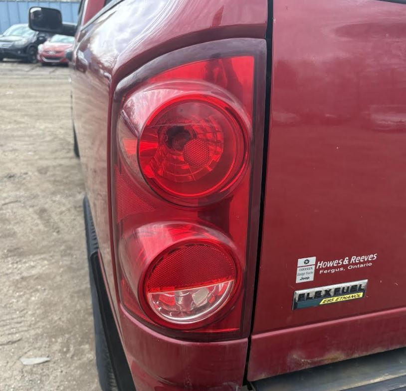 Used OEM LH Driver Side Outer Taillight fits 2007-2008 Dodge 1500, 2007-2009 Dodge 2500/3500 Pickup 55277303AC