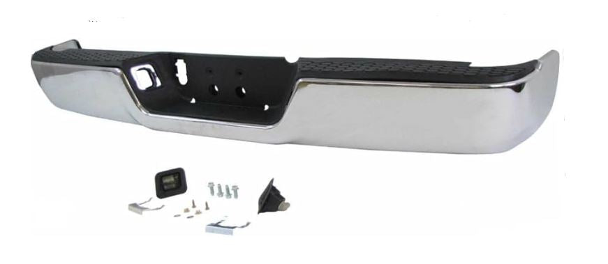 New Chrome Rear Bumper without Dual Exhaust & Park Assist fits 2009-2023 Dodge Ram 1500 68049781AB  68049744AA