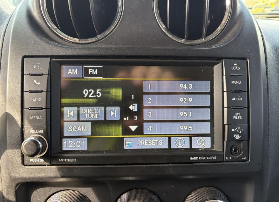 Used OEM A/V Equipment w/o Satellite Radio fits 2013-2017 Jeep Patriot/Compass 68282482AA 68282482AB