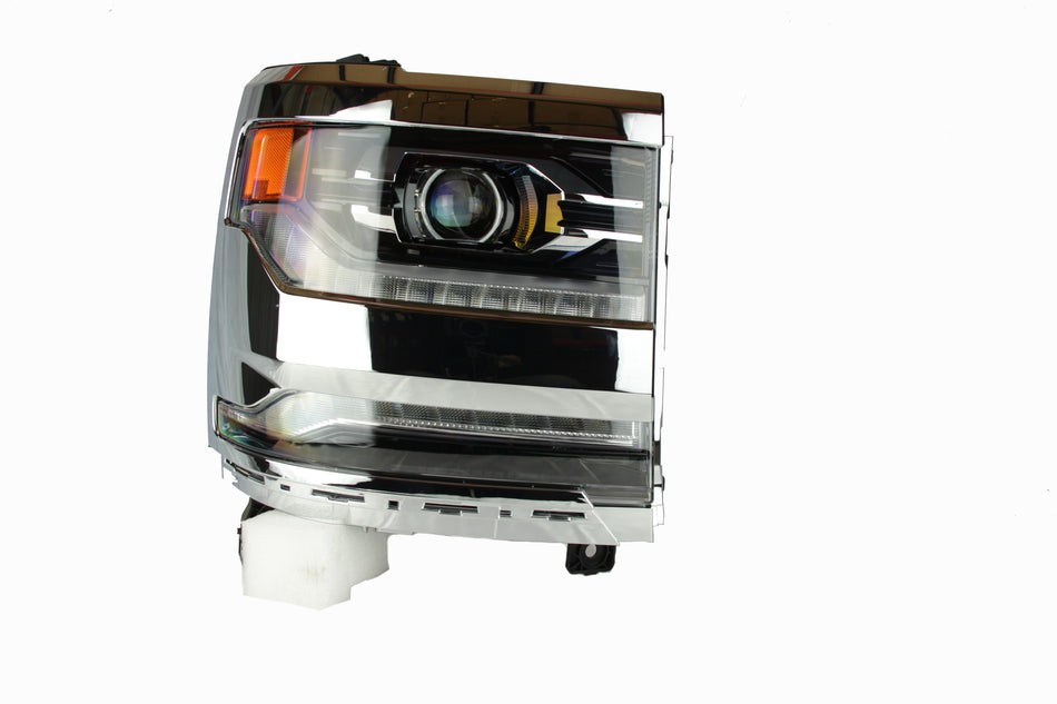 2016-2018 Chevrolet Silverado 1500 New LH & RH Chrome Bezel LED Headlights 1500 GM2502452 GM2503452